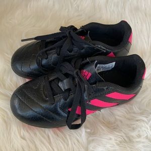 Adidas Unisex-Child Goletto VII Firm Ground Cleats plus toddler shin guards